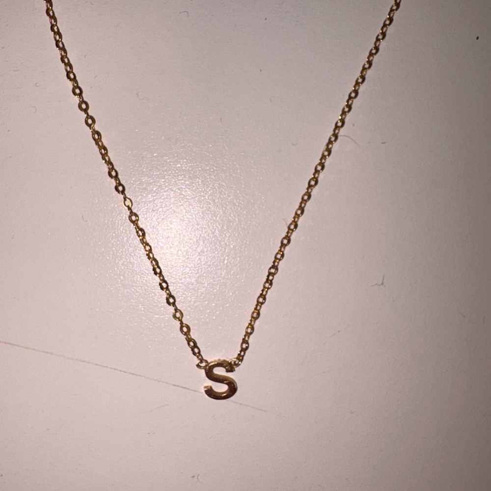 14k Gold S Initial Necklace